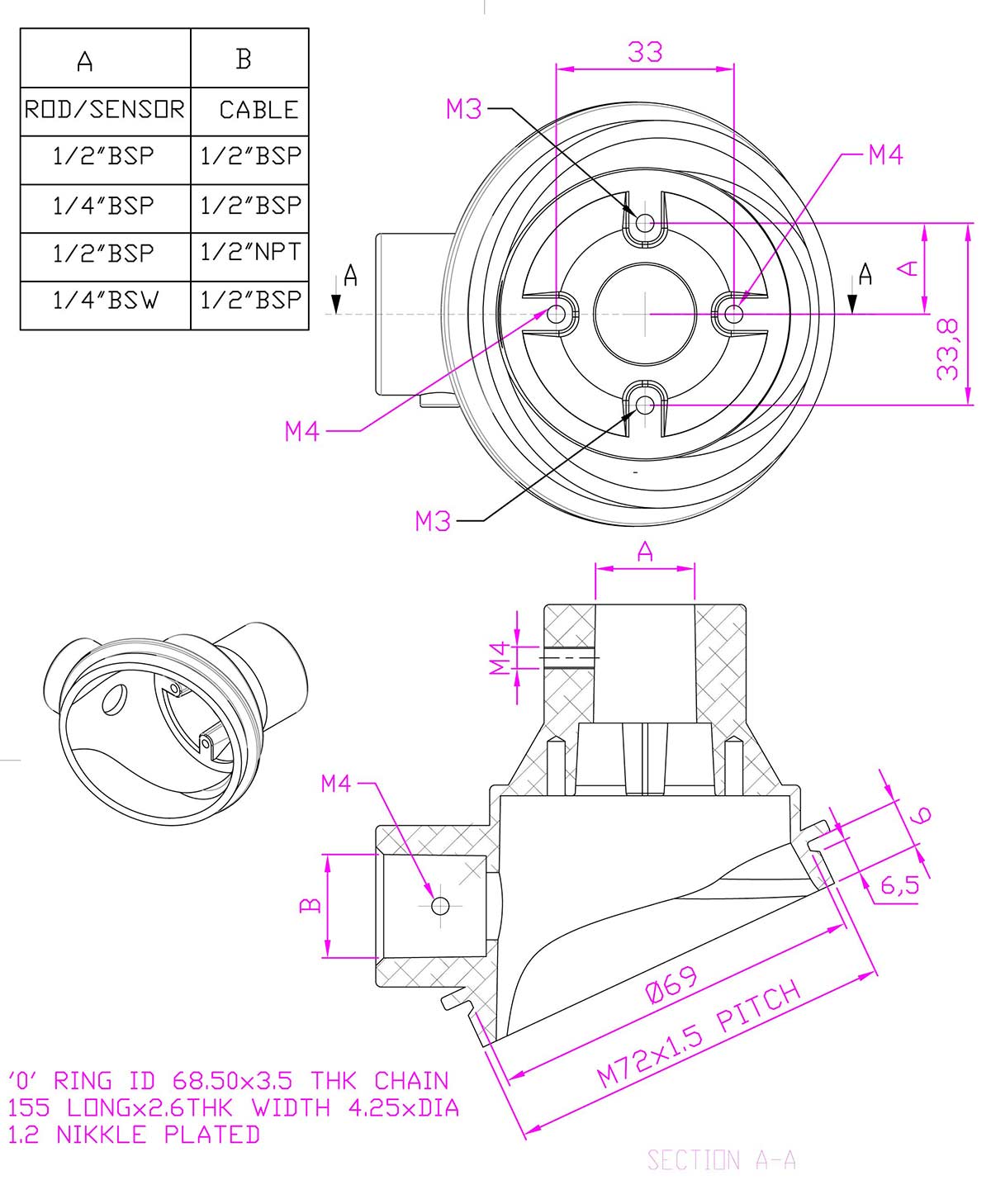Thread Type Thermocouple head