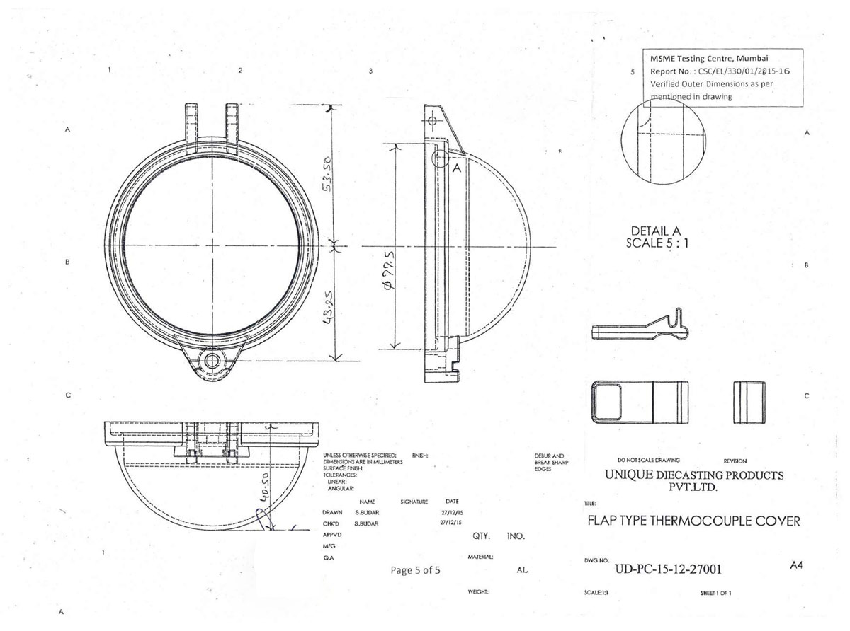 Flap Type Thermocouple head